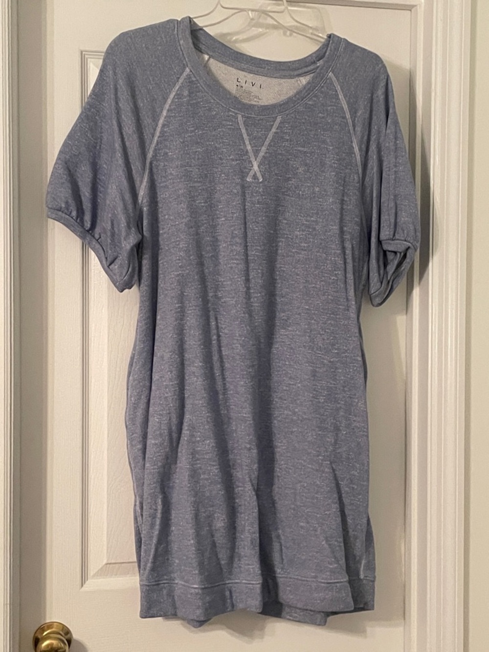 Livi Active Heathered Blue Short Sleeve Mini Dress